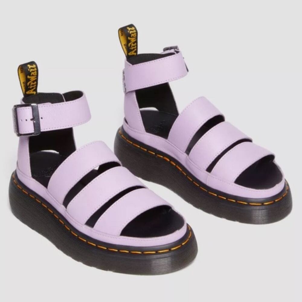 Dr. Marten Clarissa II Platform Strap Sandals In Lilac Lavender Size 7 Chunky‎